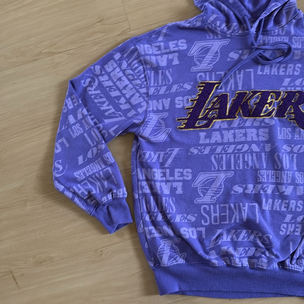 NBA LOS ANGELES LAKERS PURPLE UNISEX HOODIE SIZE XS - Picture 4 of 8